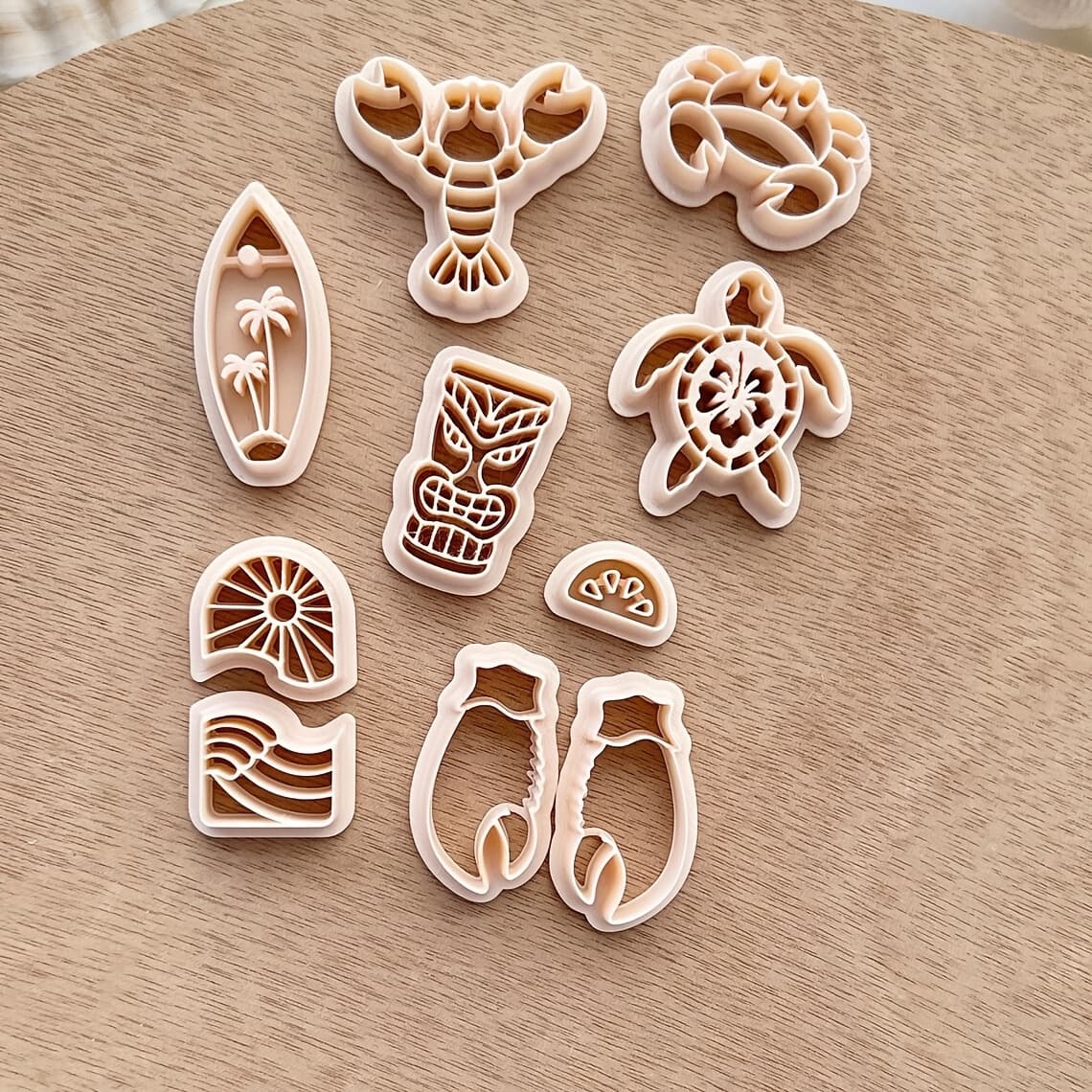 TEMU Set Of 10 Soft Ceramic Cutters In Animal Shapes For The Beach: Beach-themed Earrings And Clay Molds