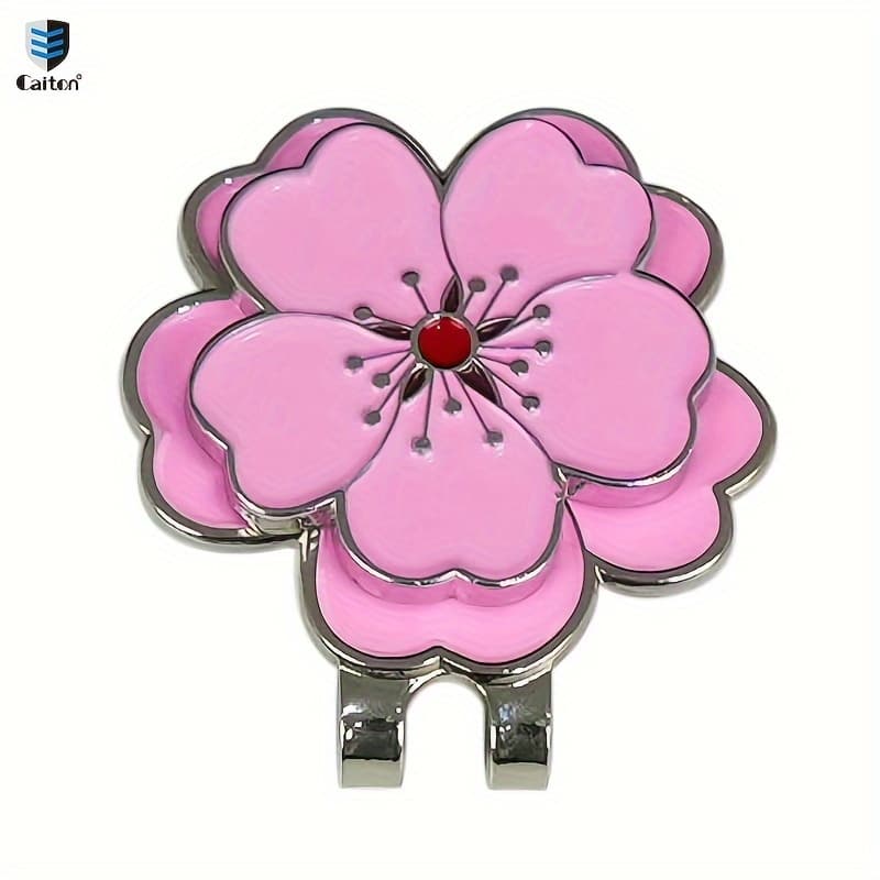 TEMU Caiton Magnetic Rose Flower Golf Hat Clip With Strong Marker - Anti-rust Durable Attachment For Hats & Belts Suitable For Golf, Outdoor, Casual Wear - Secure Magnetic Clip