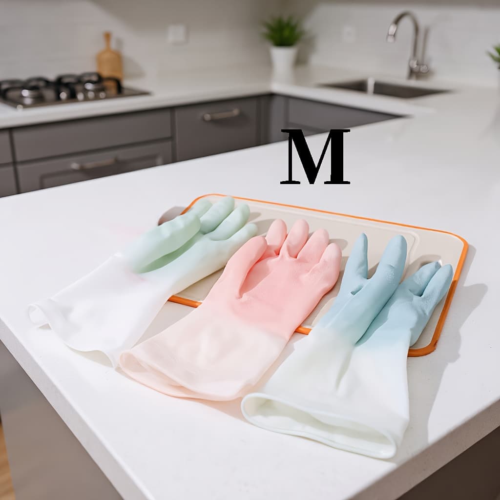 TEMU 3 Pairs Durable Kitchen Dishwashing Gloves, High- Wear-resistant Hand, Anti-slip Texture, Non-slip, Multifunctional Cleaning Gloves