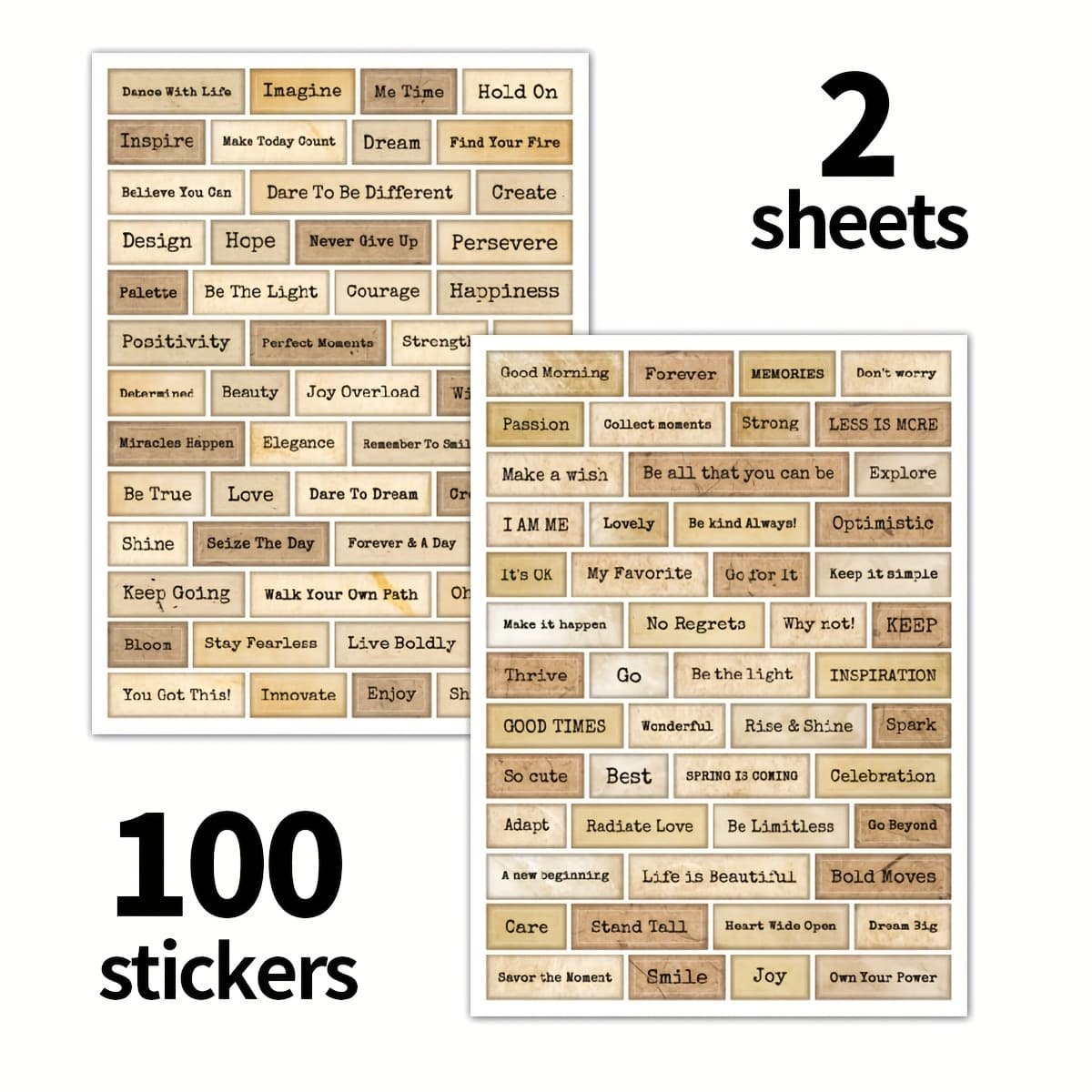 TEMU 100 Motivational Quote Stickers, Self-adhesive Faith Stickers, Suitable For Envelopes, Planners, Scrapbooks, Laptops, Phone Cases, Bottles, Diy Gifts, Gift Tags, Decorations, And Office Supplies.