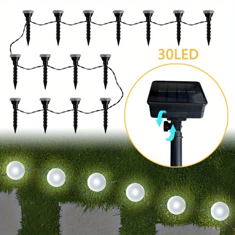 TEMU 30pcs Of Solar-powered Colorful Bubble Round Ball Lawn Stake String Lights, Featuring 8 Flashing , Suitable For Yards, Gardens, Lawns, Streets, Parks, Camping, Festivals, Weddings, And Parties
