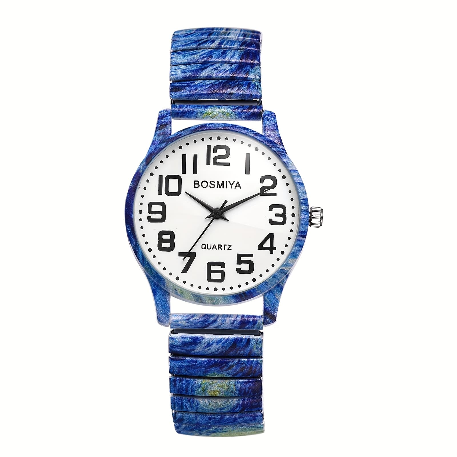 TEMU Bohemian Quartz Watch, Men's And Women's Printed Wristwatch, Starry Sunflower Tree Of Life Stretch Band, Large Arabic Scale Dial, Clear And Easy To Read, , Valentine's Day Christmas Birthday Gift