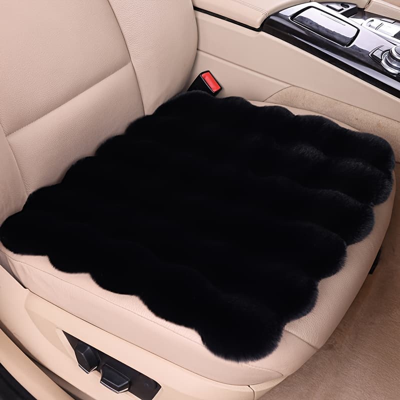 TEMU Winter Plush Cushion New Car Seat Cushion Anti-slip Warm Bubble Plush Universal Thickened Single Seat Cushion
