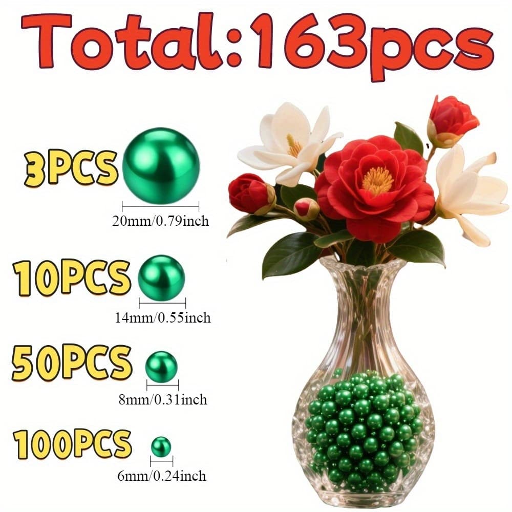 TEMU 163pcs Large Mixed , Suitable For Vase Filler, Christmas Decorations, Centerpiece Fillers, Wedding Table Decor, Home Decoration, Craft Projects, Halloween And Thanksgiving