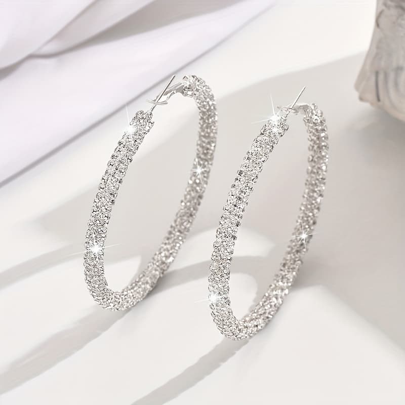 TEMU Chic Hoop Earrings, And Casual Outfits, Make A Sophisticated Birthday Present For Women, Ideal For Local Storage
