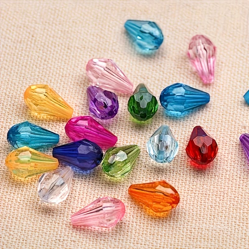 TEMU 100pcs Of Water Drop Spacer Beads For Making Additions Like Bracelets, Necklaces, And Curtains