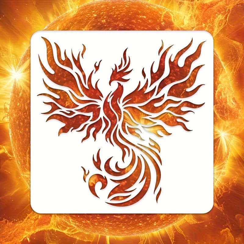 TEMU 1pc Durable And Easy-to-use Fire Painting Stencils - Reusable Plastic Templates For Fabric, Paper, Spray Painting Graffiti Handmade Tools, 11.8 X 11.8 Inches In Size