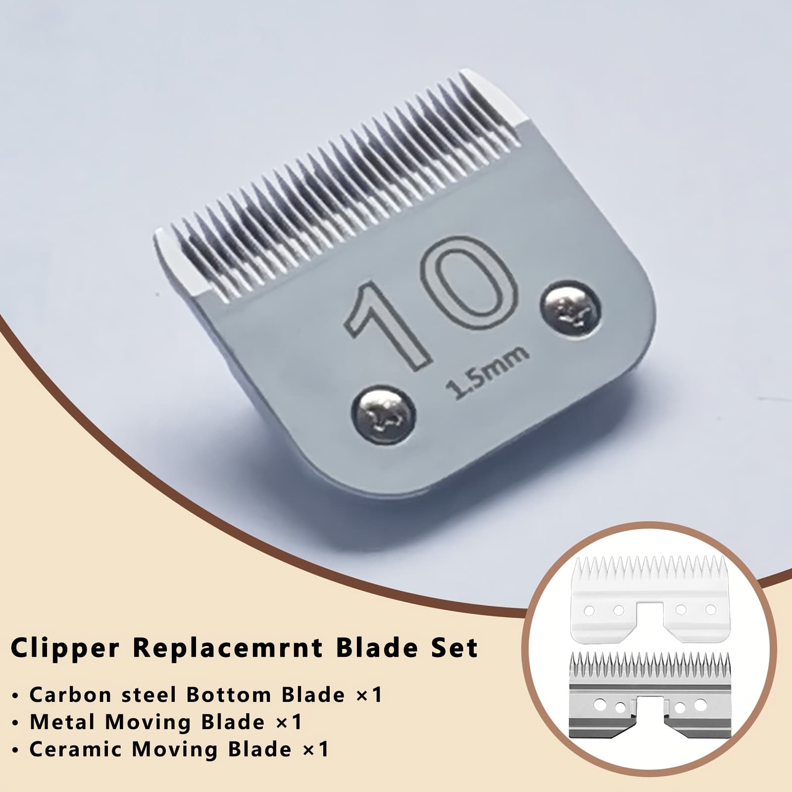 TEMU Ceramic Pet Dog Clipper Replacement , Multiple Sizes 3f/4f/5f/7f/10#/40#, Compatible With Most , , Km Series A5 Clipper Detachable , Multiple Cutting Lengths , Pet Grooming Accessory
