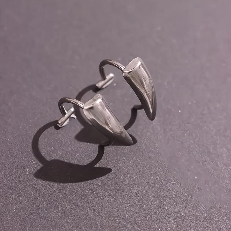 TEMU 2pcs Stainless Steel Fake Lip Rings - Clip-on, Hip-hop Style, Wear For Everyday & Parties, For Spring
