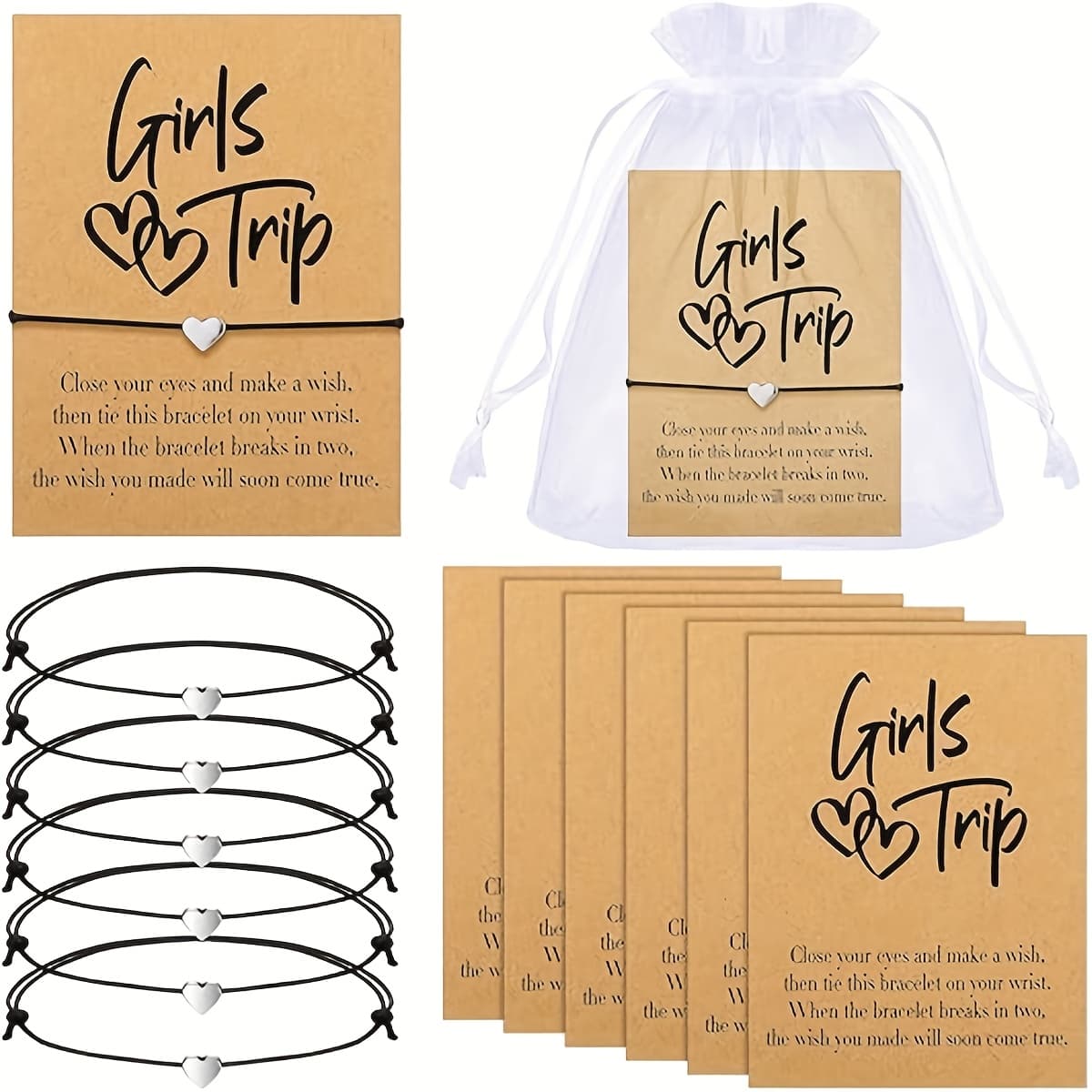 TEMU Set Of 6 Travel Bracelets For Women, Perfect For A Weekend Escape. Great For Sisters, , And , Ideal For Bachelorette Parties And .