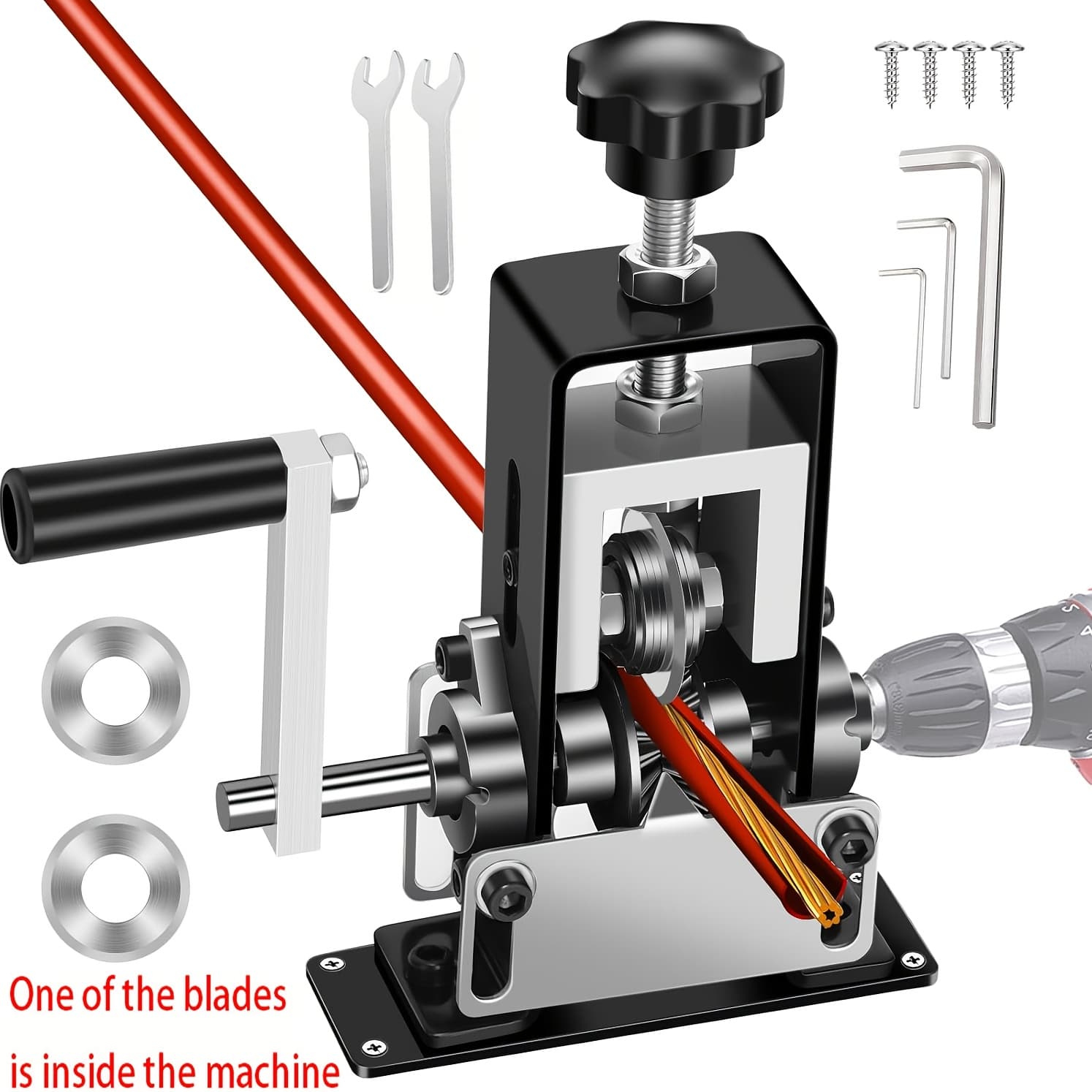 TEMU Manual Wire Stripping Machine, Gauge Wire 0.06'-1', Scrapping Copper Wire Peeler Machine, Drill Powered/hand Crank Wire Stripper Tool For Scrap Copper Recycling & Diy Etc.