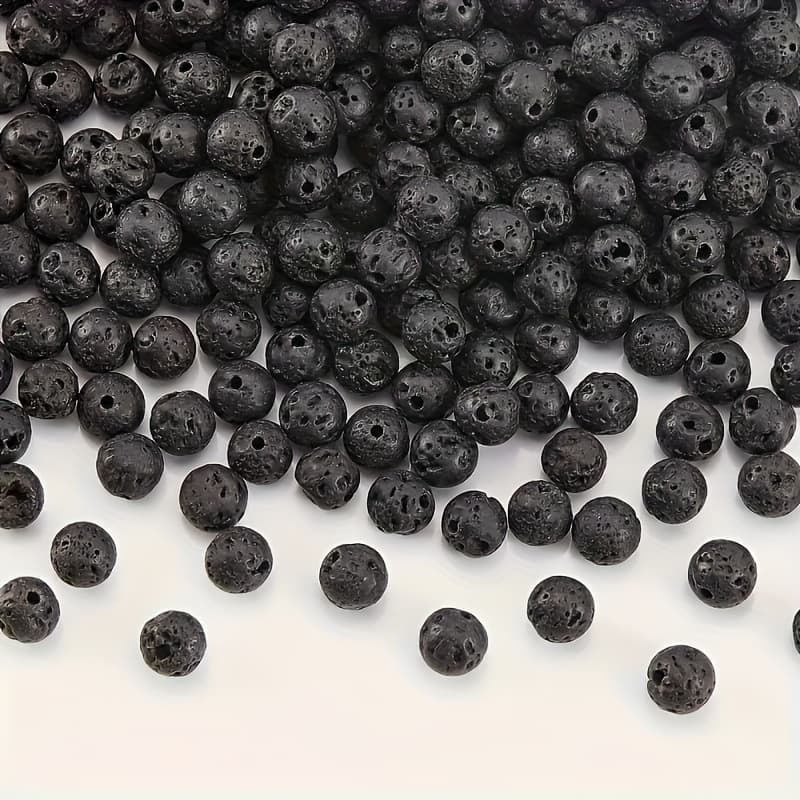 TEMU 150pcs 8mm Black Round Beads Women Men Charm Jewelry Making, Handmade Bracelets, Necklaces, Earrings And Additions
