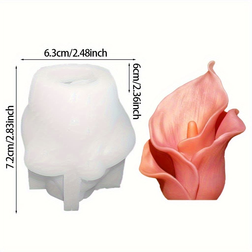 TEMU Calla Lily Silicone Mold, Resin Mold, Suitable For Making Candles, Handmade Soaps, Plaster Craft Molds, Suitable For Valentine's Day, Ramadan, Spring, Easter Craft Tools