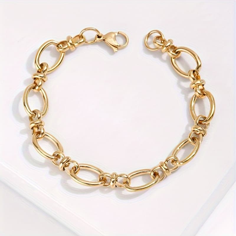 TEMU 1pc Classic Stainless Steel Bracelet, Fashion Simple Neutral Bracelet