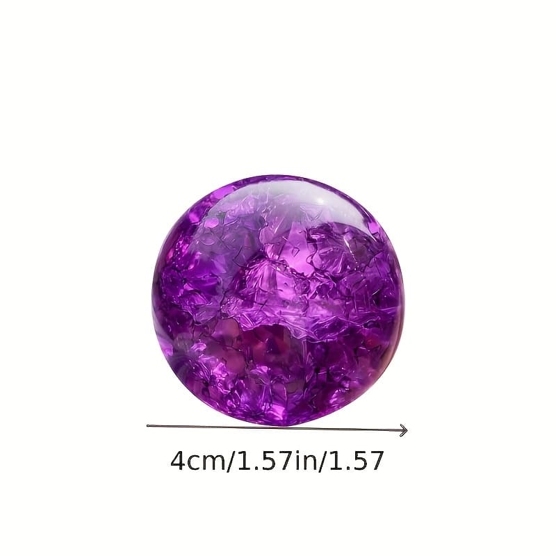 TEMU Cracked Crystal Ball Home Decor, Metal-, Colored Cracked Glass Ball Decor - Versatile , Ideal For Photography, Christmas, And Halloween, Home Decoration
