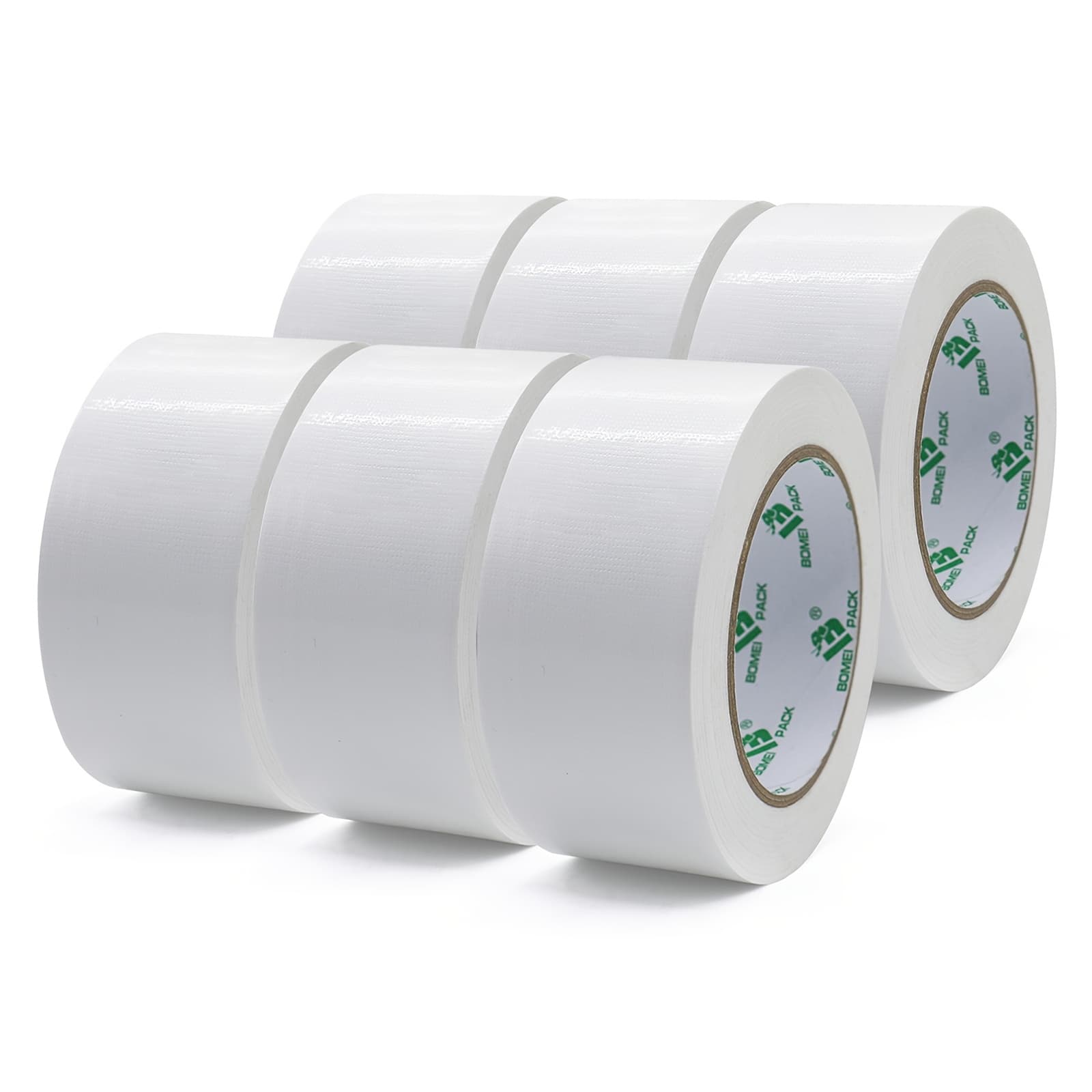 TEMU Set Of 6 Rolls Of White Duct Tape, Easy To Tear Tape, Suitable For Industrial And Office Applications, Versatile Use, Measuring 50mm By 30m Per Roll, Pack