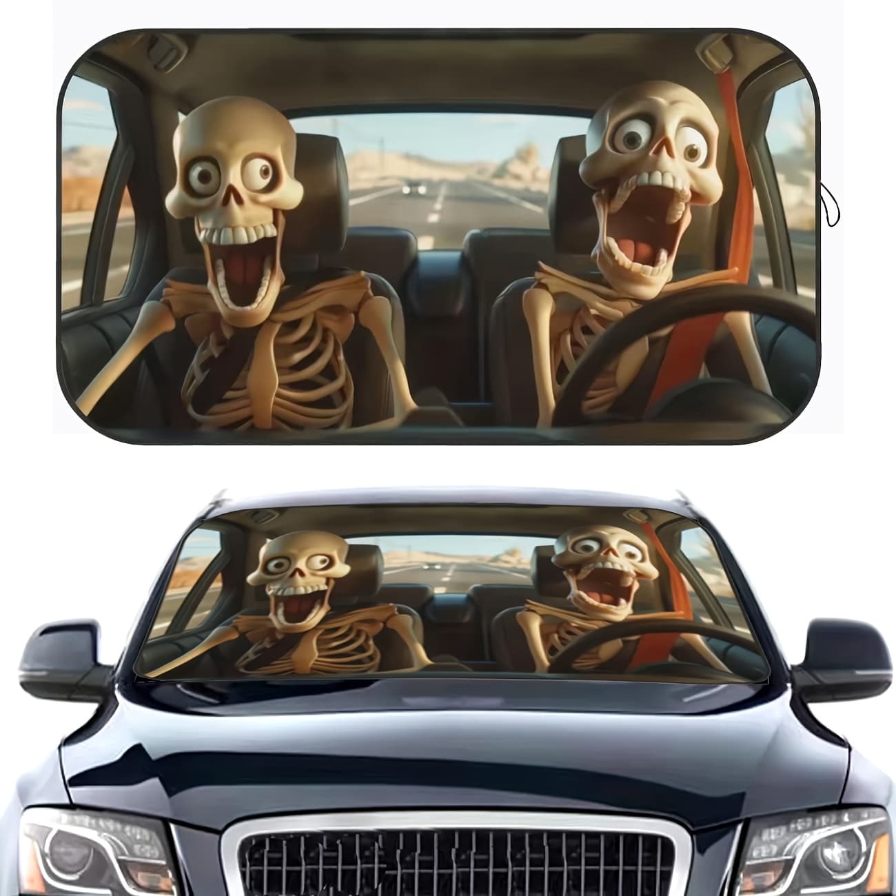 TEMU Humorous And Fun Car Sun Visor, Uv Protection Sunshade For Inside The Car, , Suitable For Models, With Insulation Privacy Protection Feature, Your Vehicle Cool, Foldable For