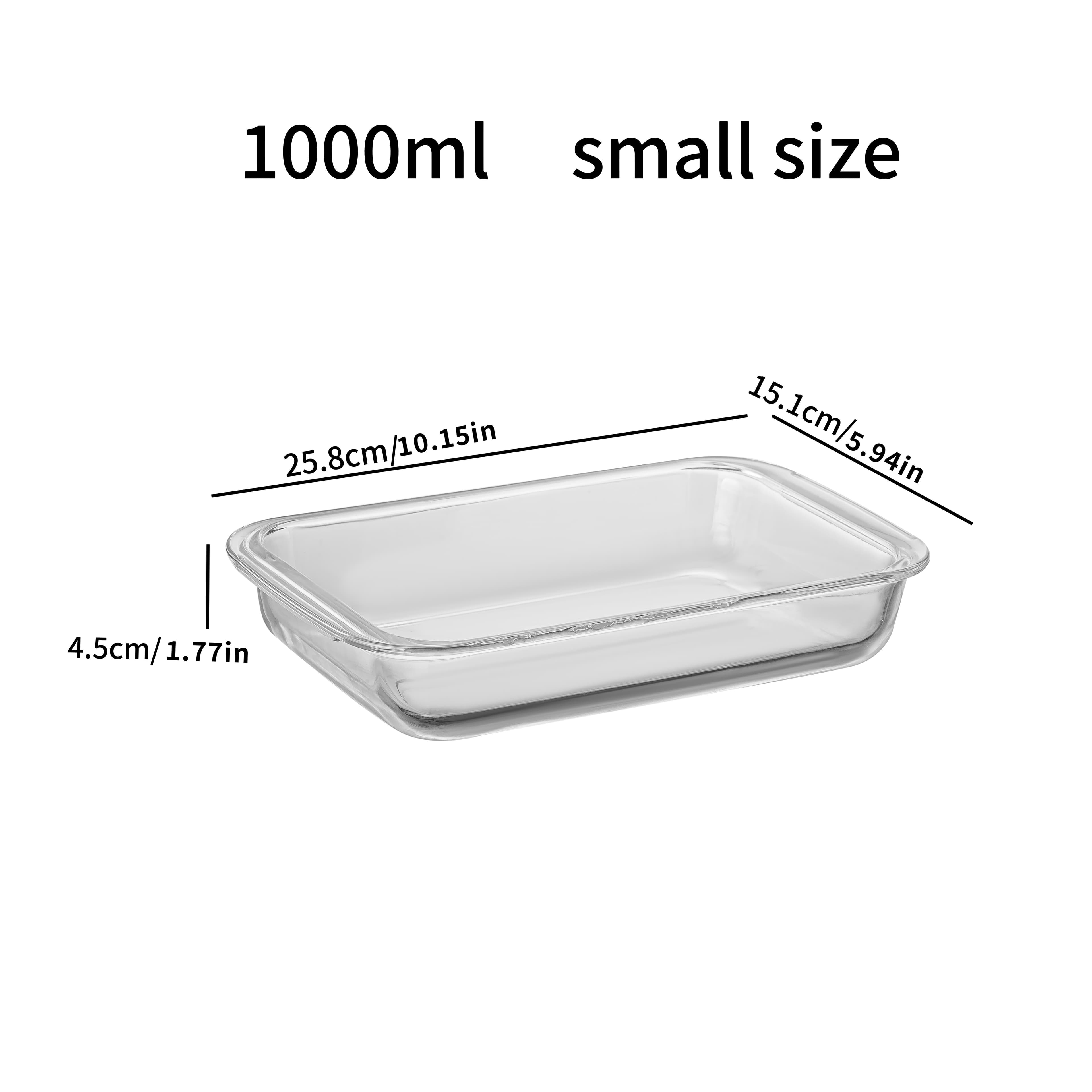 TEMU Large-capacity High Borosilicate Glass Baking Tray, Rectangular, Heat-resistant And Microwave-safe, Durable And Easy To Hold Handle, Suitable For Cooking And Storage, A Kitchen Necessity