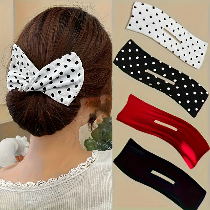 TEMU 4pcs Minimalist Solid Color Lazy Hair Bun Maker, Elegant Clips For Women