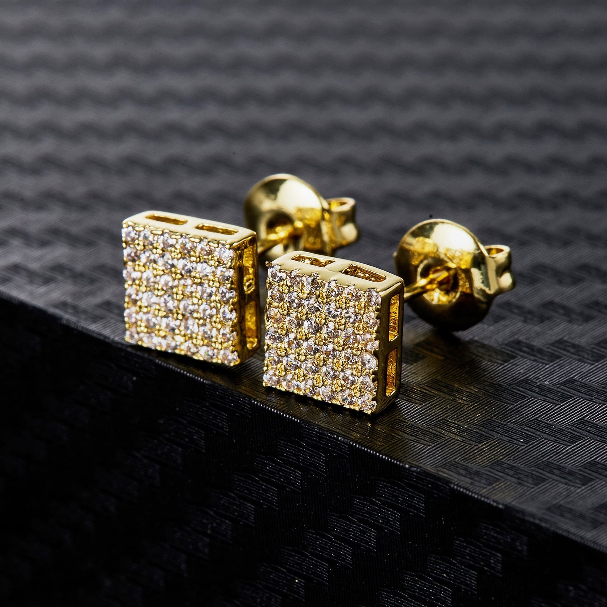TEMU Square Stud Earrings Luxury-inspired Unisex Earrings Gift Simple And Wedding, Engasynthetic Gemstoneent And Party Gift Earrings