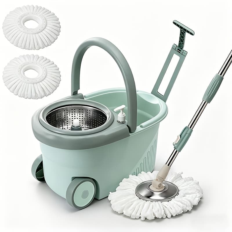 TEMU Household Rotating Mop And Bucket Set, Rotating Mop, Washing Mop, Dual-use For Dry And Wet, Dust Removal Mop, Used For Cleaning Hardwood, Laminated Boards, Tiles, Wooden Floors, Cleaning Tools