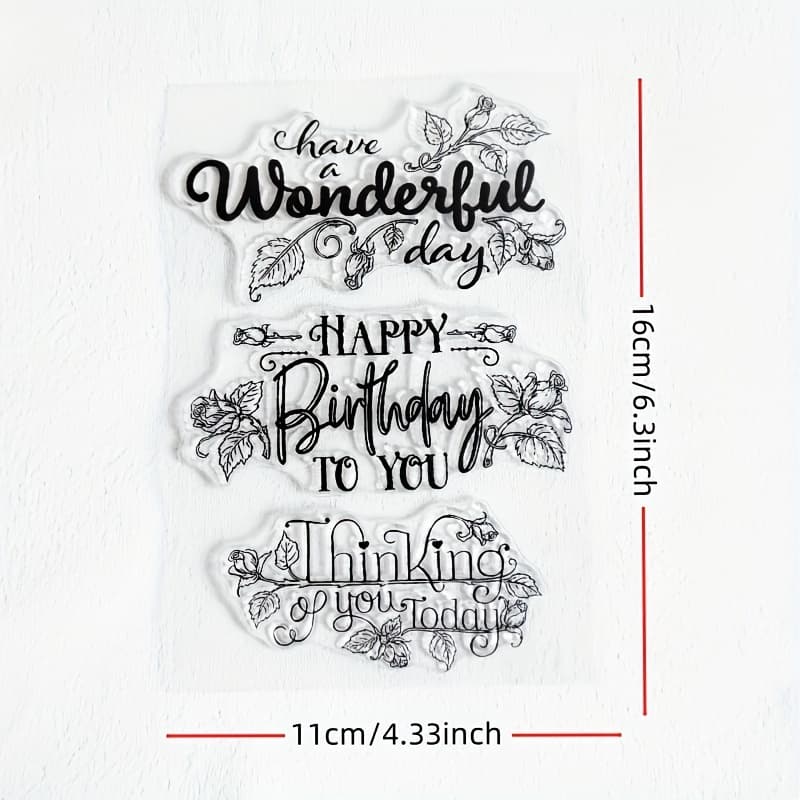 TEMU 1pc Transparent Birthday Stamp, Clear Stamp For Scrapbooking, Card Making, Photo Albums, Journaling, And Home Decoration