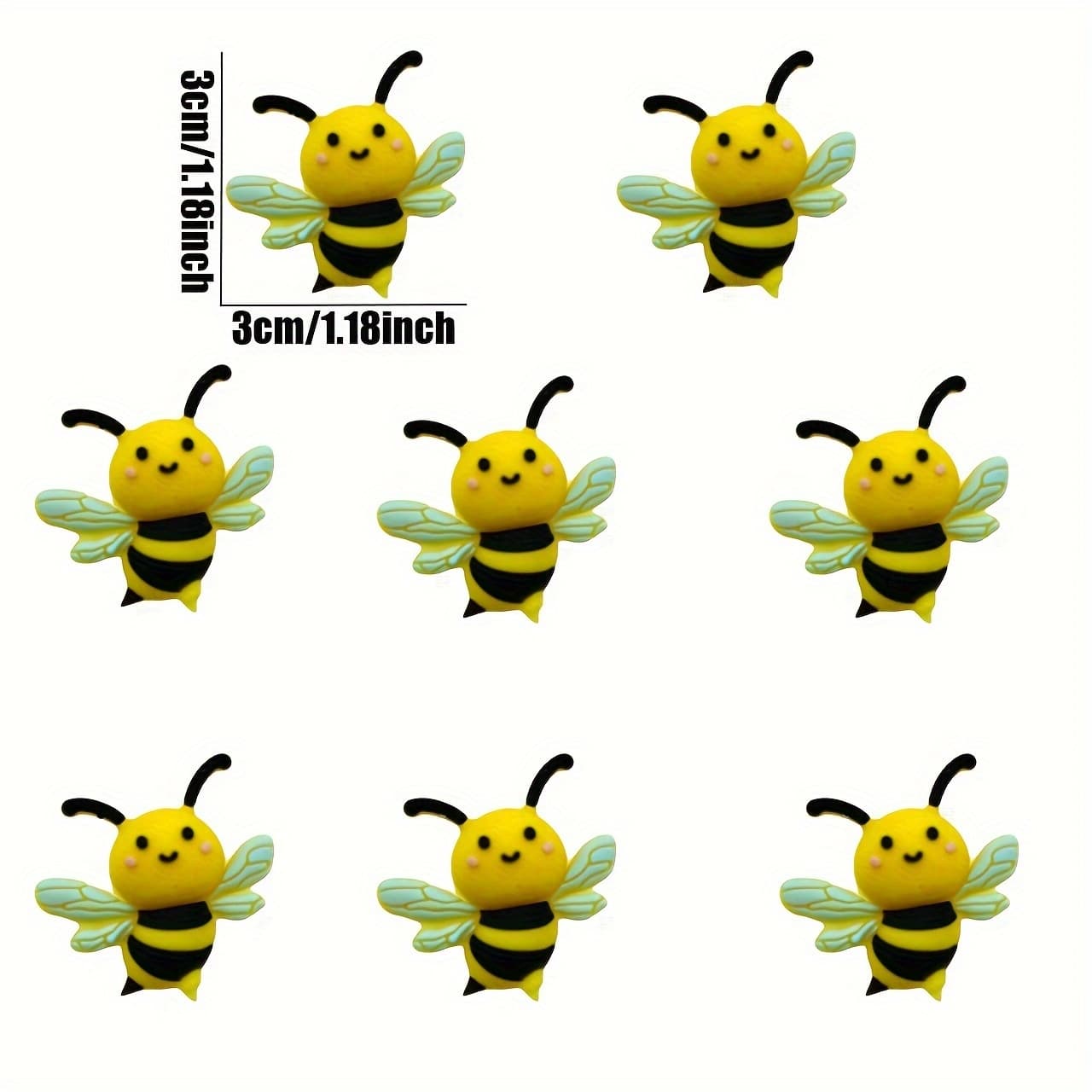 TEMU 8 Bee-shaped Silicone Beads, Focus Beads For Diy Handmade Necklaces, Plastic Pen Beads, Car Decoration Chains, Bag Chains, Phone Chains, Bracelets, Jewelry Supplies