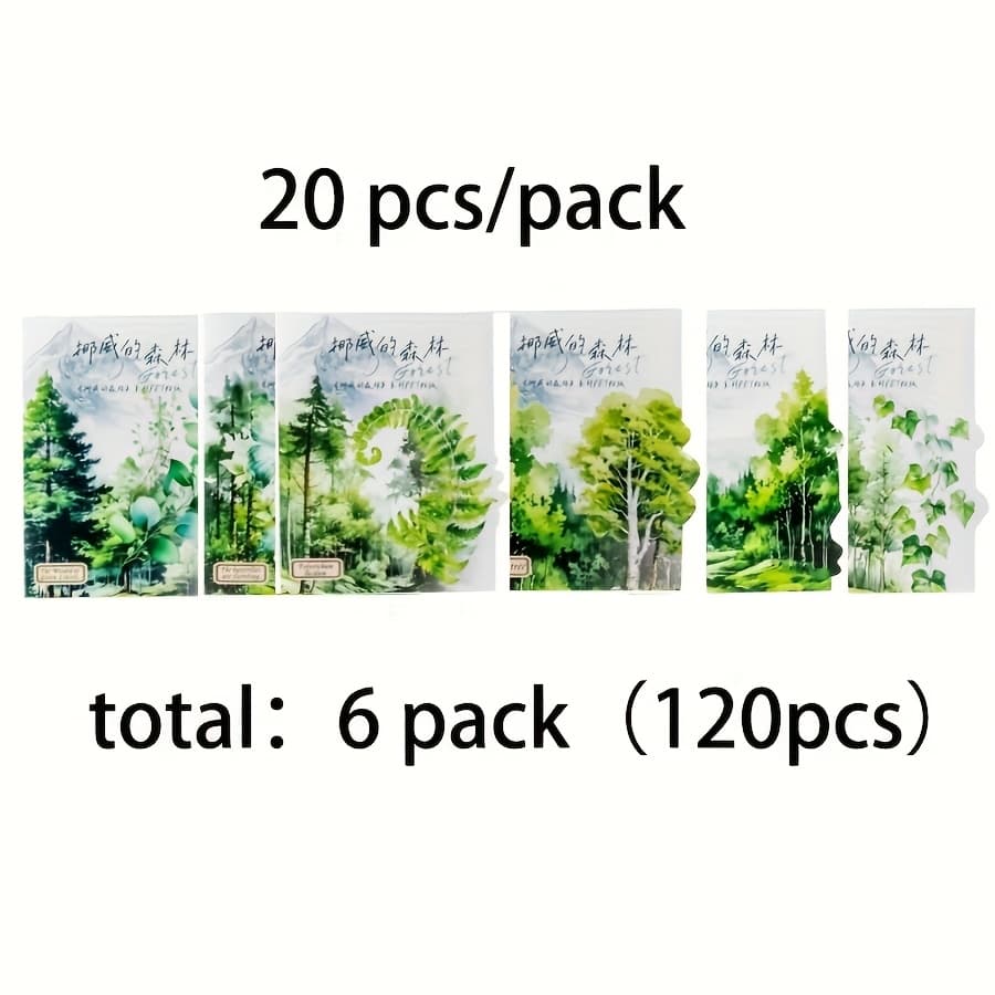 TEMU Total 120pcs/, Forest Themed Stickers, Pet Material, Self-adhesive, Suitable For Scrapbooking, Journaling And Diy Crafts