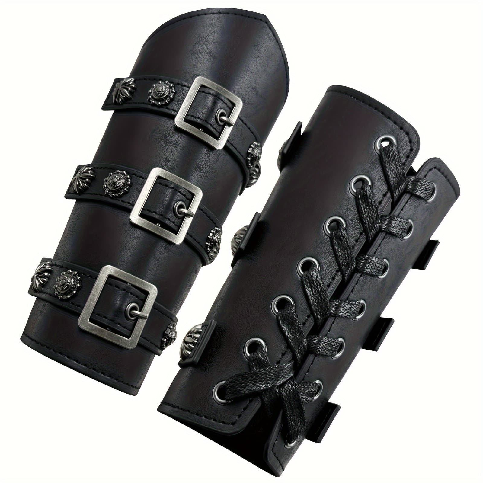 TEMU A Pair Of Handcrafted Halloween-themed Medieval Knight Wrist Guards For Cosplay And Stage Performances
