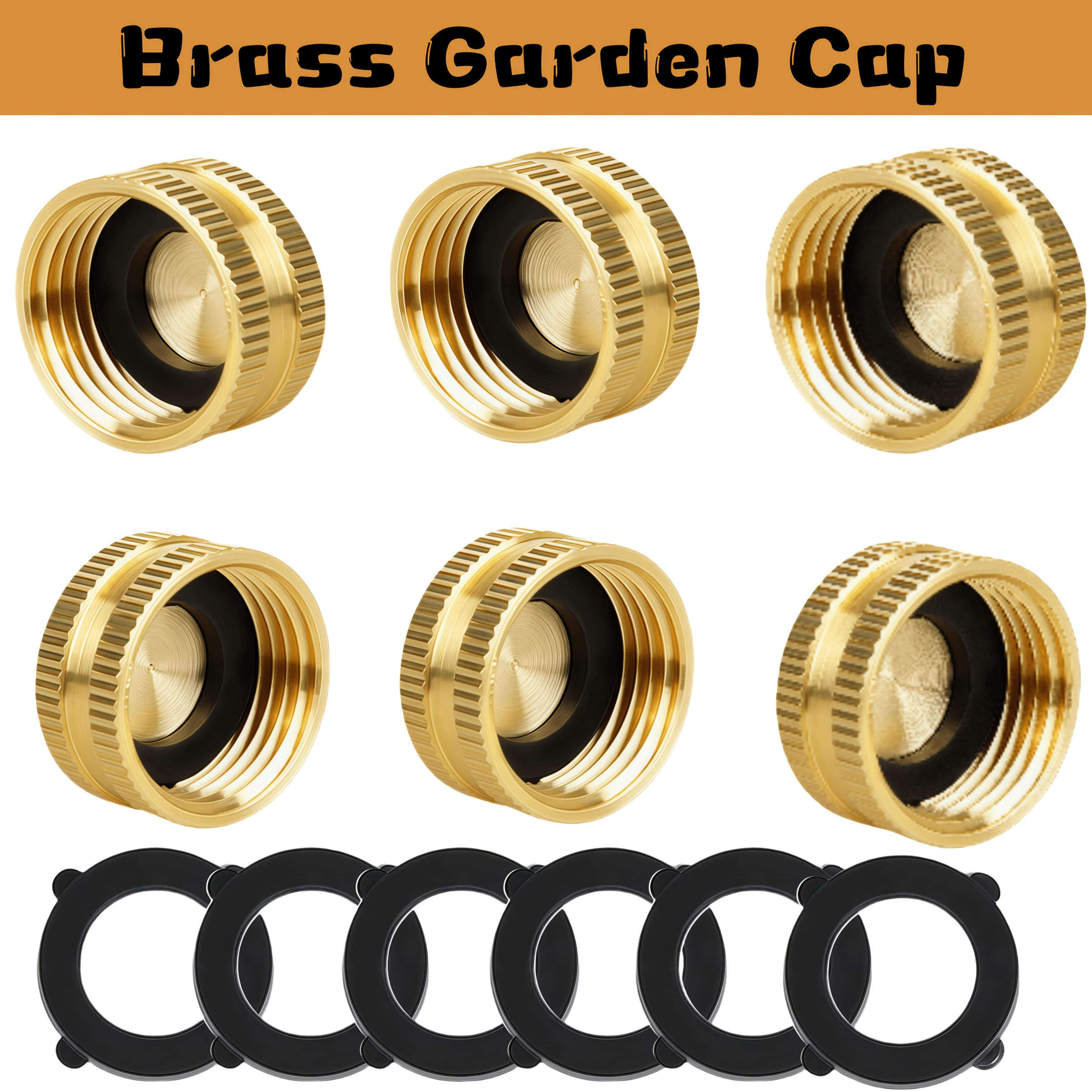 TEMU 4/6pcs Garden Hose With Washer Brass Hose End Garden Hose Connector Brass 3/4" Ght Garden Hose Female Fitting