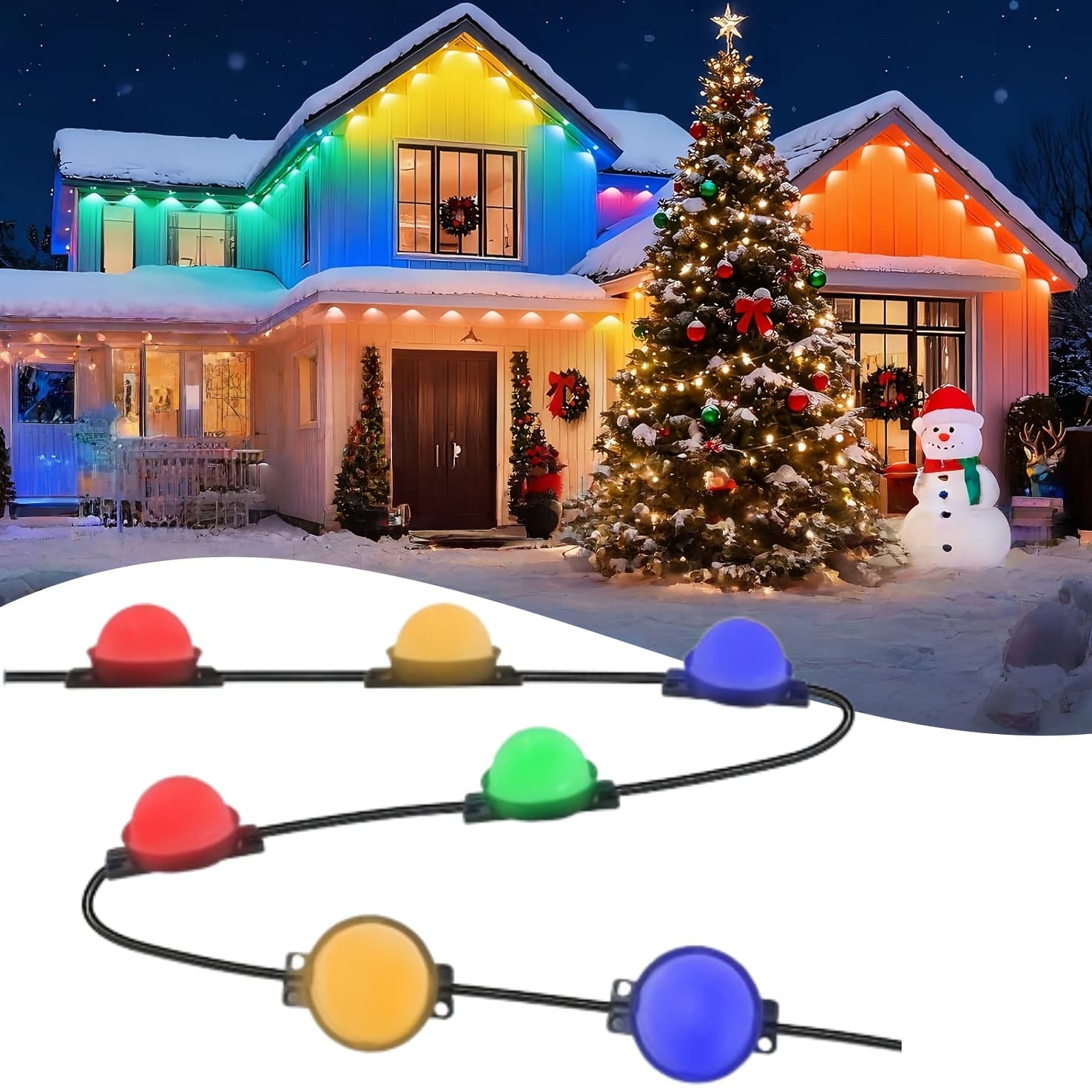 TEMU 35.5/33 Feet Outdoor Permanent Light, Solar Light, Multiple Scene , Outdoor Lighting, Suitable For Holiday Decoration, Parties, 20/25 Leds