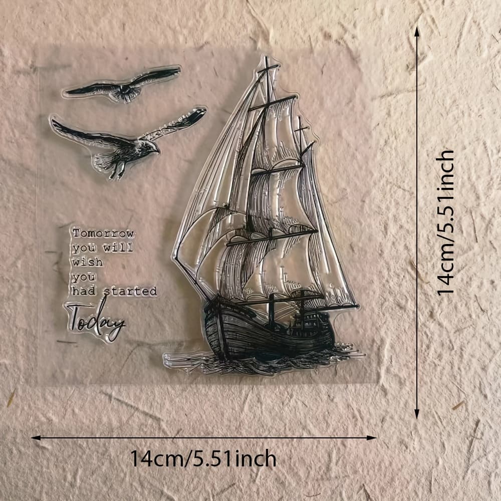 TEMU Marine Ship Clear Stamps For Crafting, Scrapbooking, And Decorative Album Projects