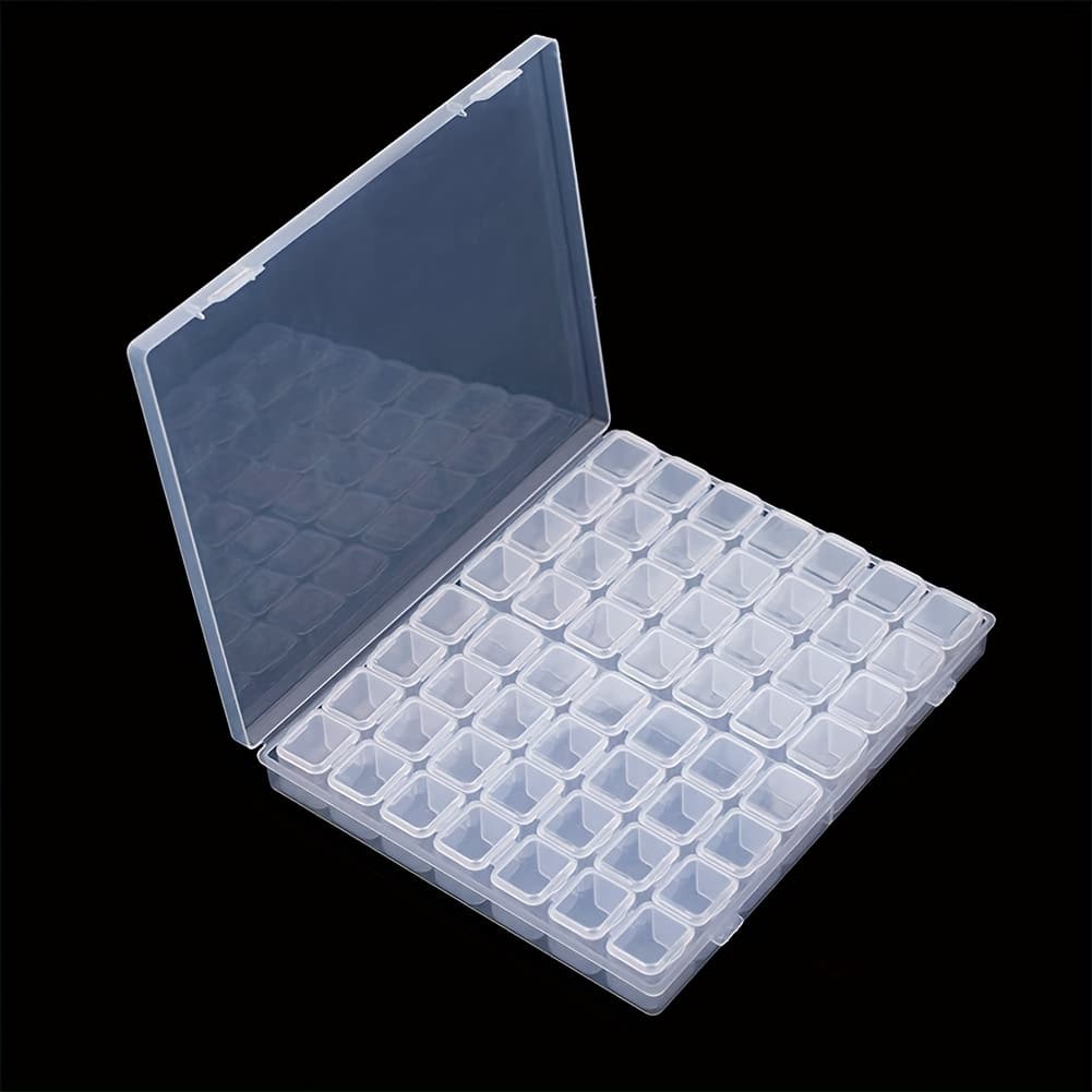TEMU Transparent 56-slot Plastic Organizer - Modular Trays For Craft Organization, Bead Sorting, Fishing Hooks & Diy Projects