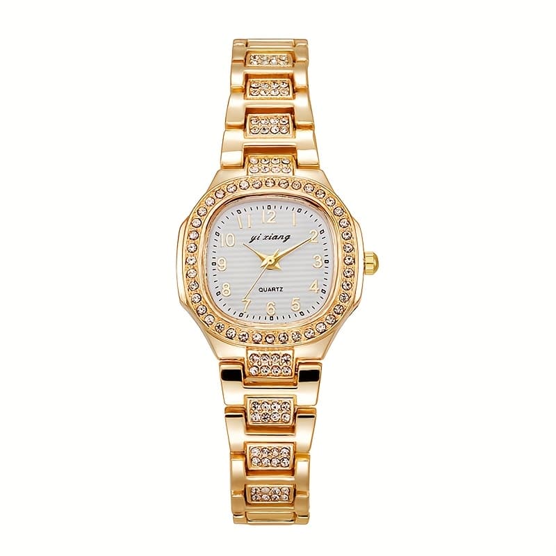 TEMU Women's Quartz Watch With Matching Bracelet - Elegant Wristwatch Suitable For Daily Wear,, Parties & - Alloy Strap & Case, Quartz Movement,