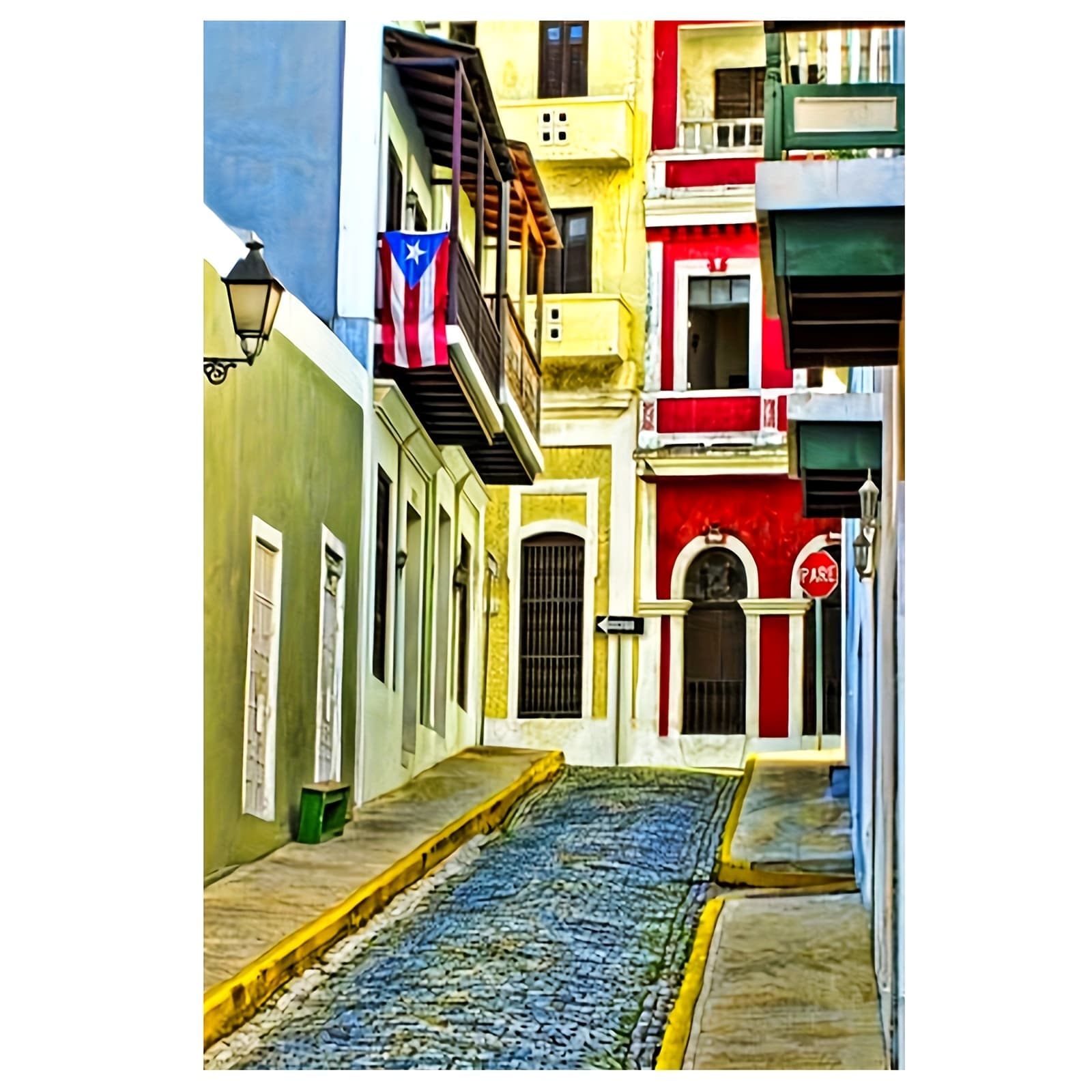 TEMU 1pc Vibrant Old Puerto Canvas Wall Art - Frameless Waterproof Print, 12x18 Inch, & Detailed Artwork, Decor For Living Room, Office, Or -, Canvas Wall Art Ready To Hang