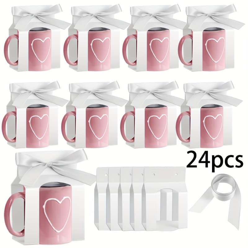 TEMU 12/24pcscup Packing Boxes, For Heat Transfer Mugs, Gift Bags, Cup Boxes With Windows, Cup Gift Packing Boxes For Shipping And, Cup Gift Packaging, Christmas, Halloween