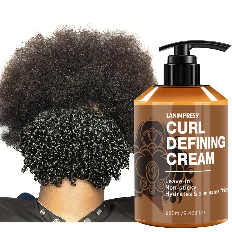 TEMU [cur Defining] Adult Defining Cream | 1 Bottle, 9.47oz| Argan Oil | Moisturizing, Long- Lasting Hold, , Non Sticky | Hair Styling | Normal, Wavy, Curly Hair| Sleek