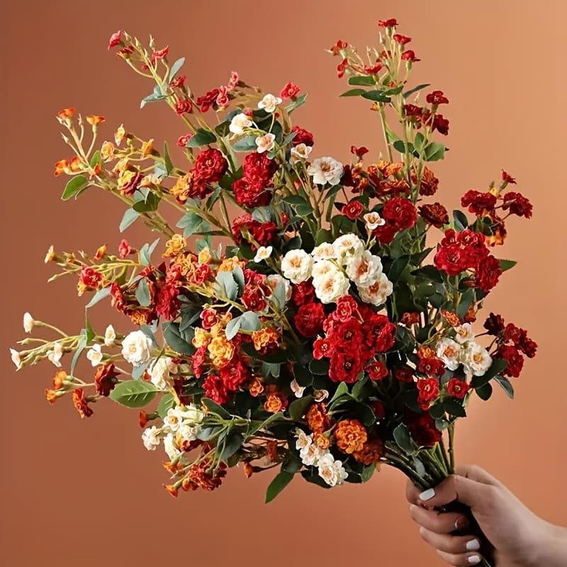 TEMU 6pcs Realistic Touch Artificial Roses Suitable For Weddings, Birthdays, - Ultra-realistic Touch Fake Flowers, Plastic Roses For Wedding Decor, Party Centerpieces, Bridal Bouquets, / Decoration