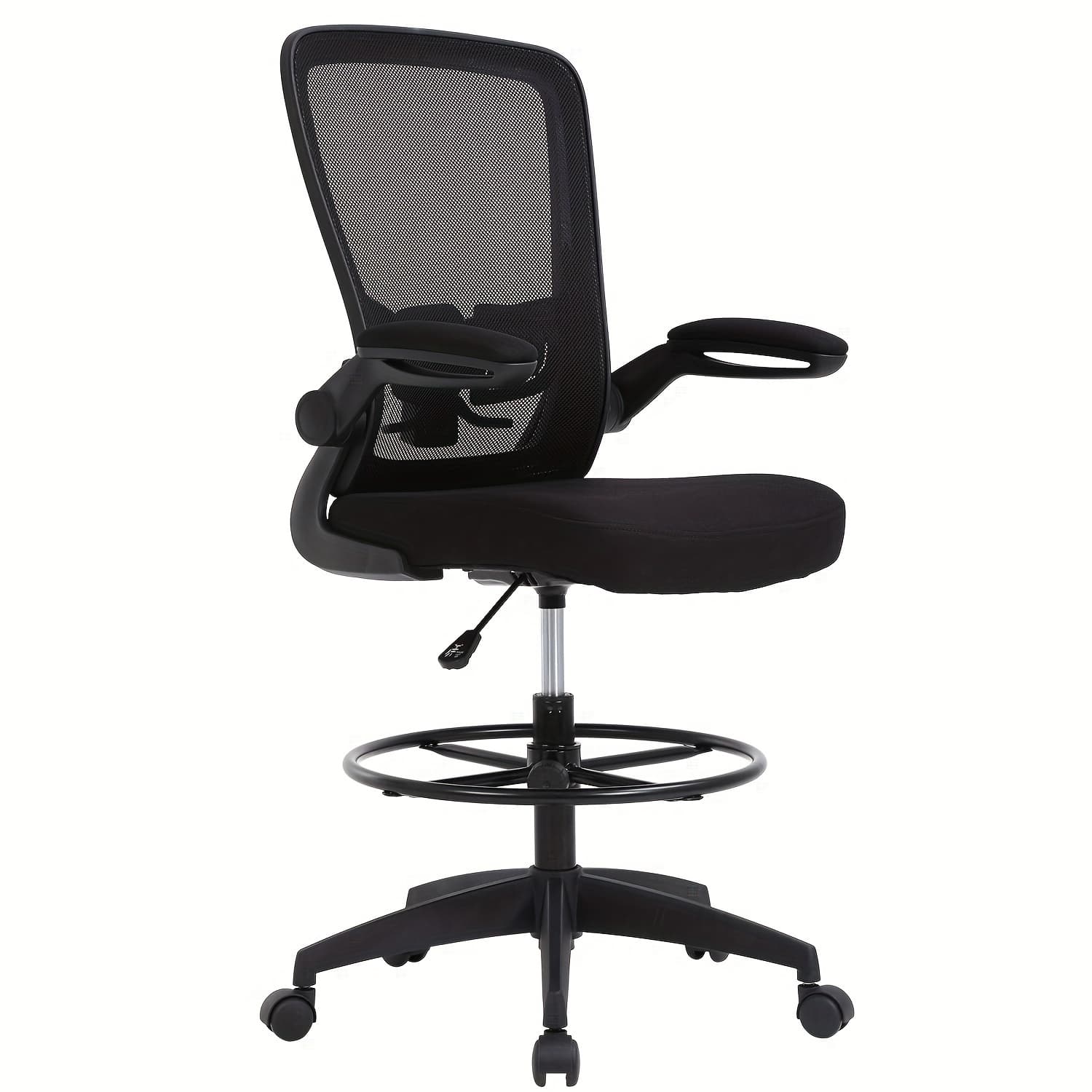 TEMU Office Chair, Ergonomic Desk Chair Breathable Mesh Chair With Adjustable High Back Lumbar Support Flip-up Armrests, Executive Rolling Swivel Comfy Task Computer Chair For Home Office