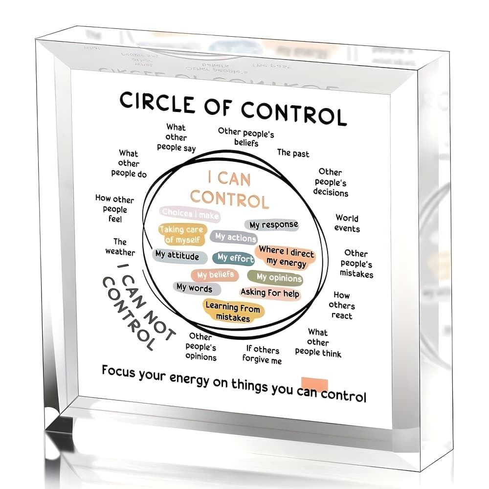 TEMU 2d Flat, Acrylic Decoration For Control Circle, Controllable And Uncontrollable Treatment Office Decoration, Mental Health Soothing Corner, School Counselor Gift -1 Birthday Gift For Graduation