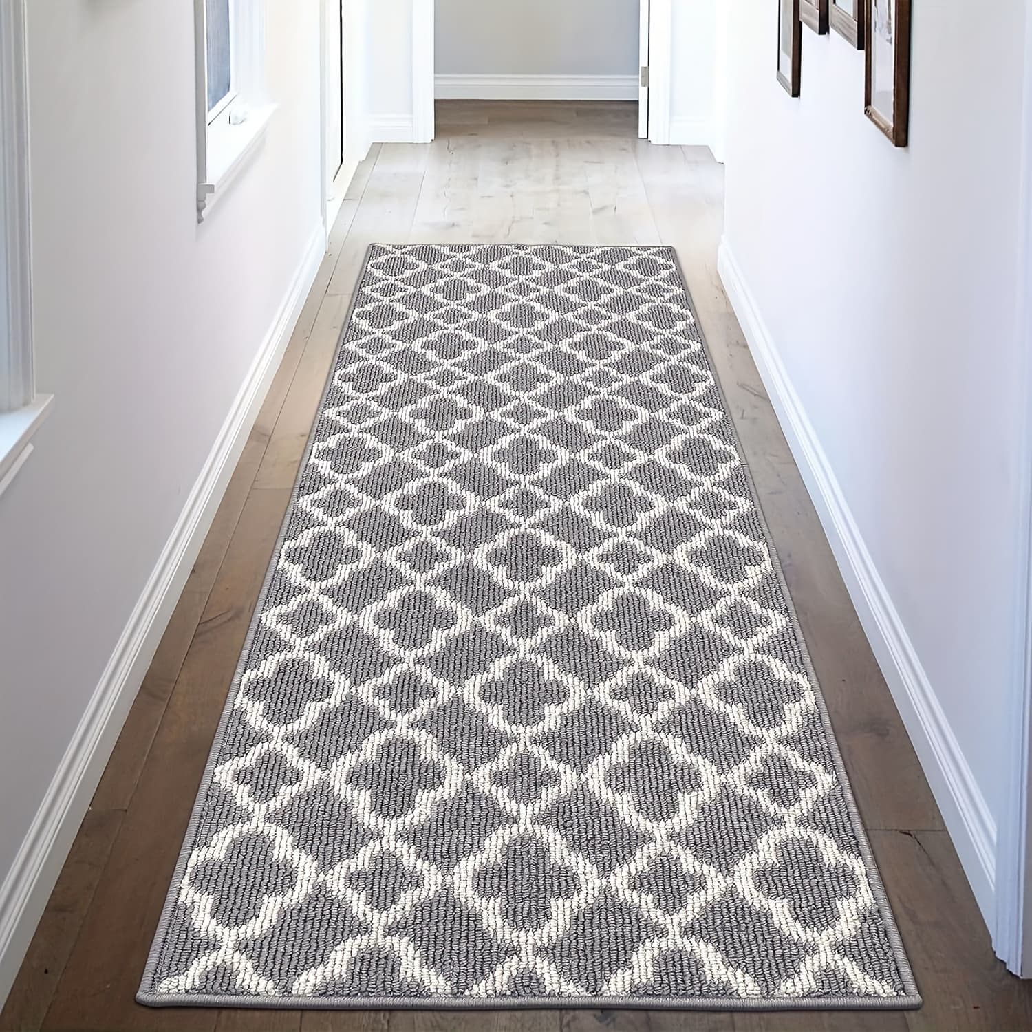 TEMU Non-slip Moroccan Trellis Runner Rug - Long Hallway Carpet Suitable For Entryway, Kitchen, Bathroom - Machine Washable Floor Rug With Moroccan