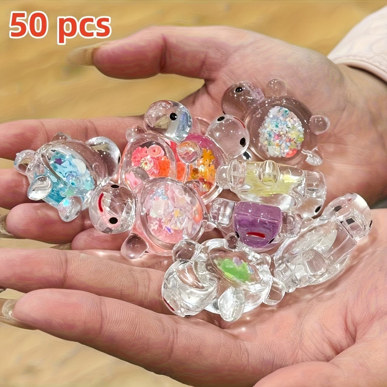 TEMU 25pcs/50pcs Light Up Sea Turtle Ornaments, Acrylic Cartoon Theme Pendants For Jewelry, Party Gifts, Birthday And Holiday Gifts, Perfect For Christmas, Easter, Thanksgiving