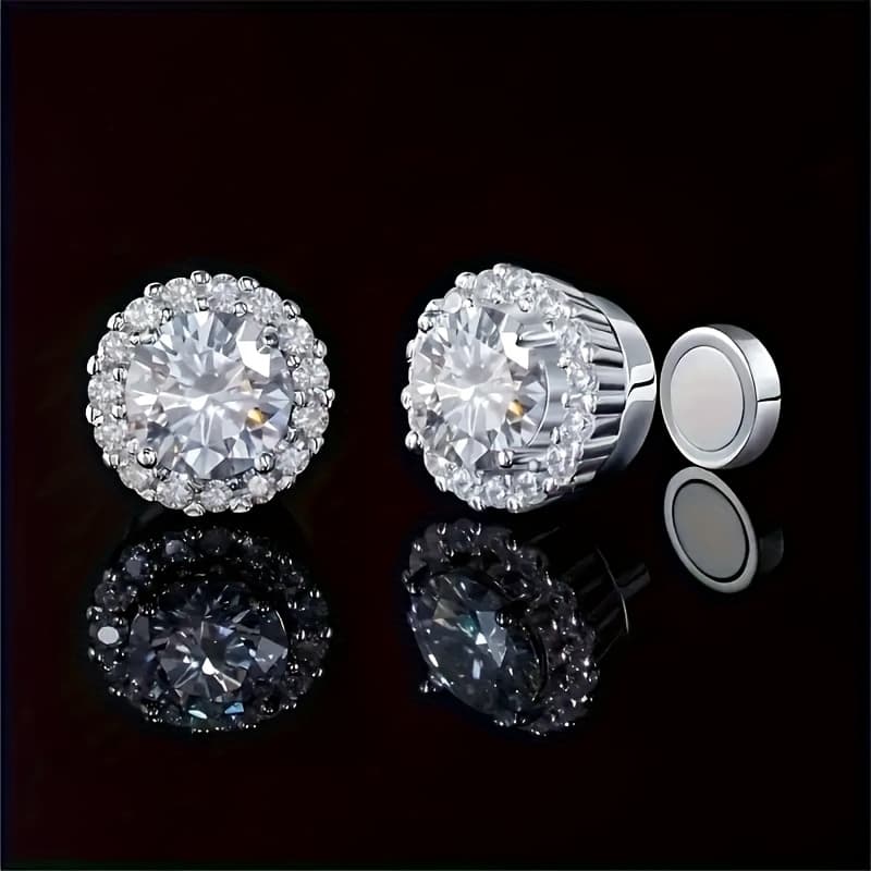 TEMU Copper-inlaid Artificial Zirconia Neutral Ear Clips Suitable For Wearing Without Ear Piercings, A Pair Of Family Gifts, A Perfect Gift For Her Who Beauty