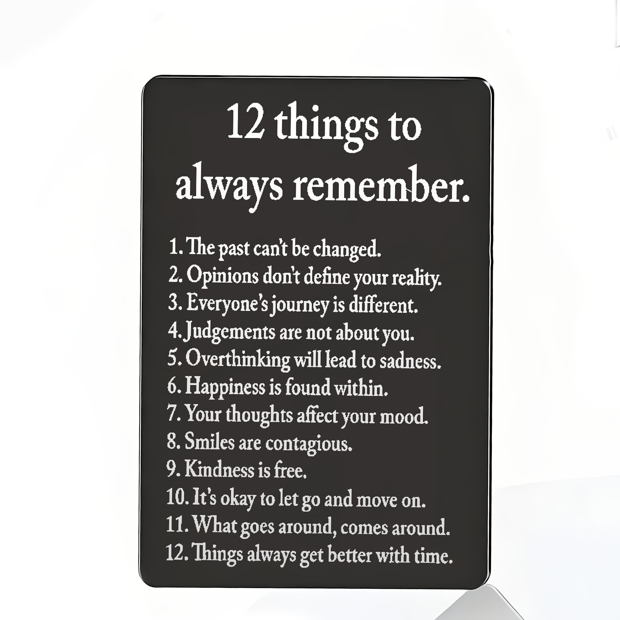 TEMU 12 Things To Remember - Inspirational Quotes, Engraved Wallet Cards, Perfect Motivational Gifts For