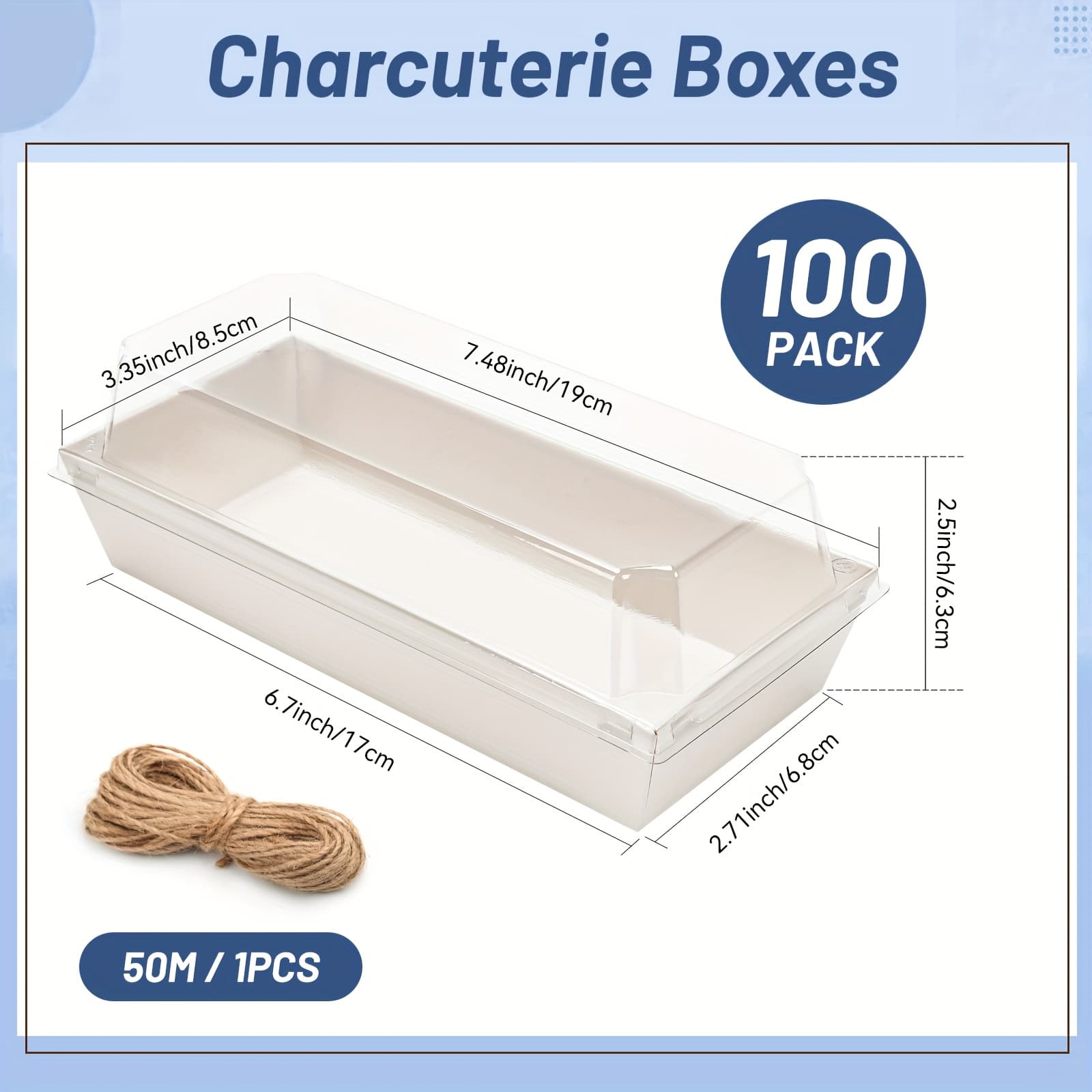 TEMU 50/100pcs, White Transparent Cooked Food Box, Bread Box With A Window, With Twine, For Cakes, Pies, And Other Pastries, For Birthday Parties, , Christmas, Halloween, Easter, Thanksgiving