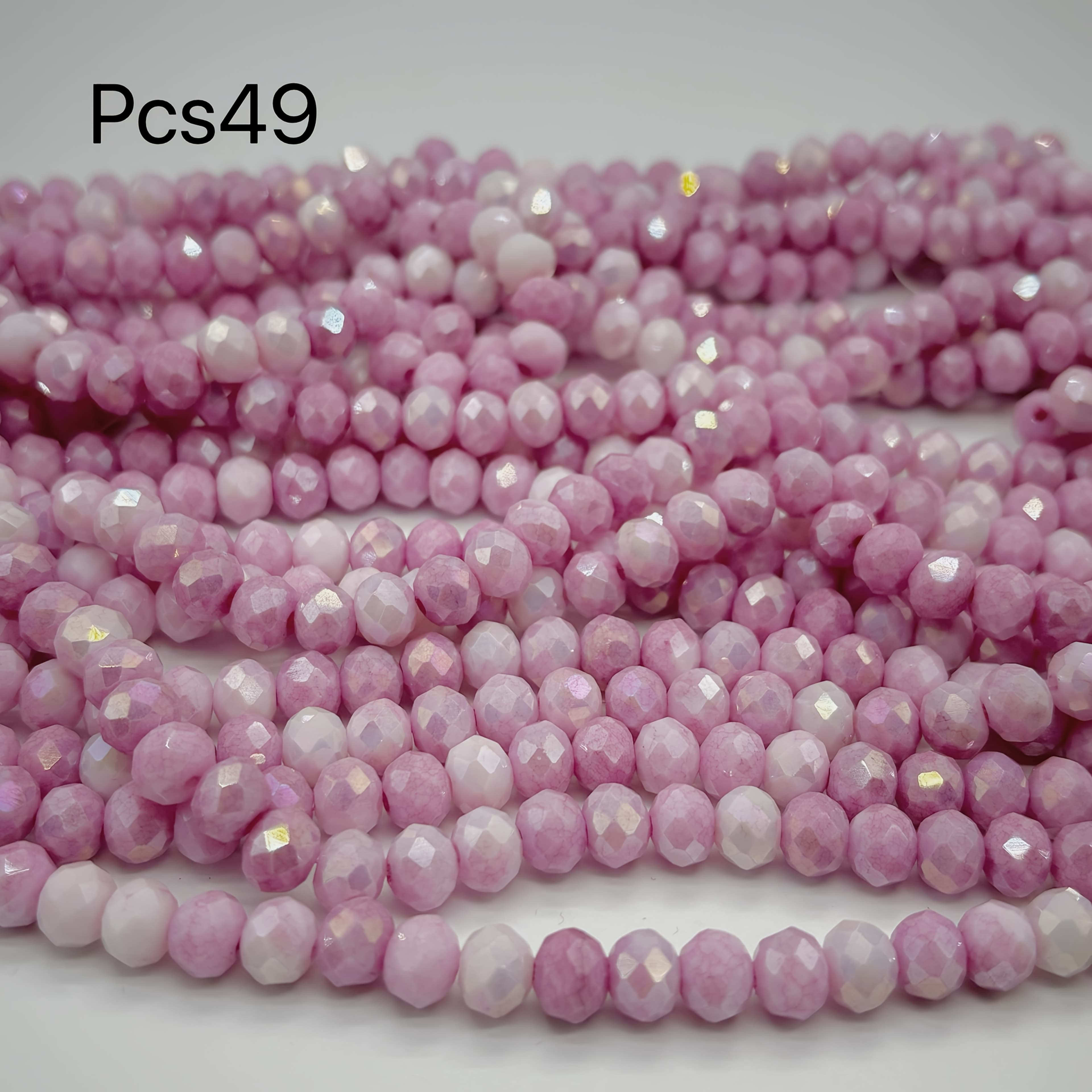 TEMU Bead Assortments: 8mm Wheel Beads, 49pcs, For Diy Handmade Flat Bead Bracelets, Necklaces, And Jewelry Accessories
