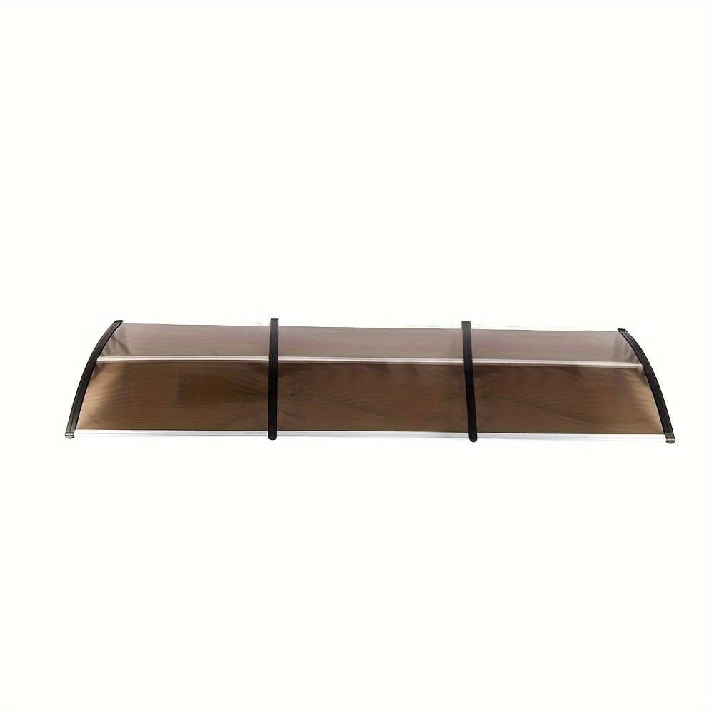 TEMU Awning For Windows And Doors Measuring 120 By 38 Inches, Featuring Plastic Brackets And Aluminum Strips For Sun Protection, Resistant To , Rain, And Snow, Easy To Set Up, And