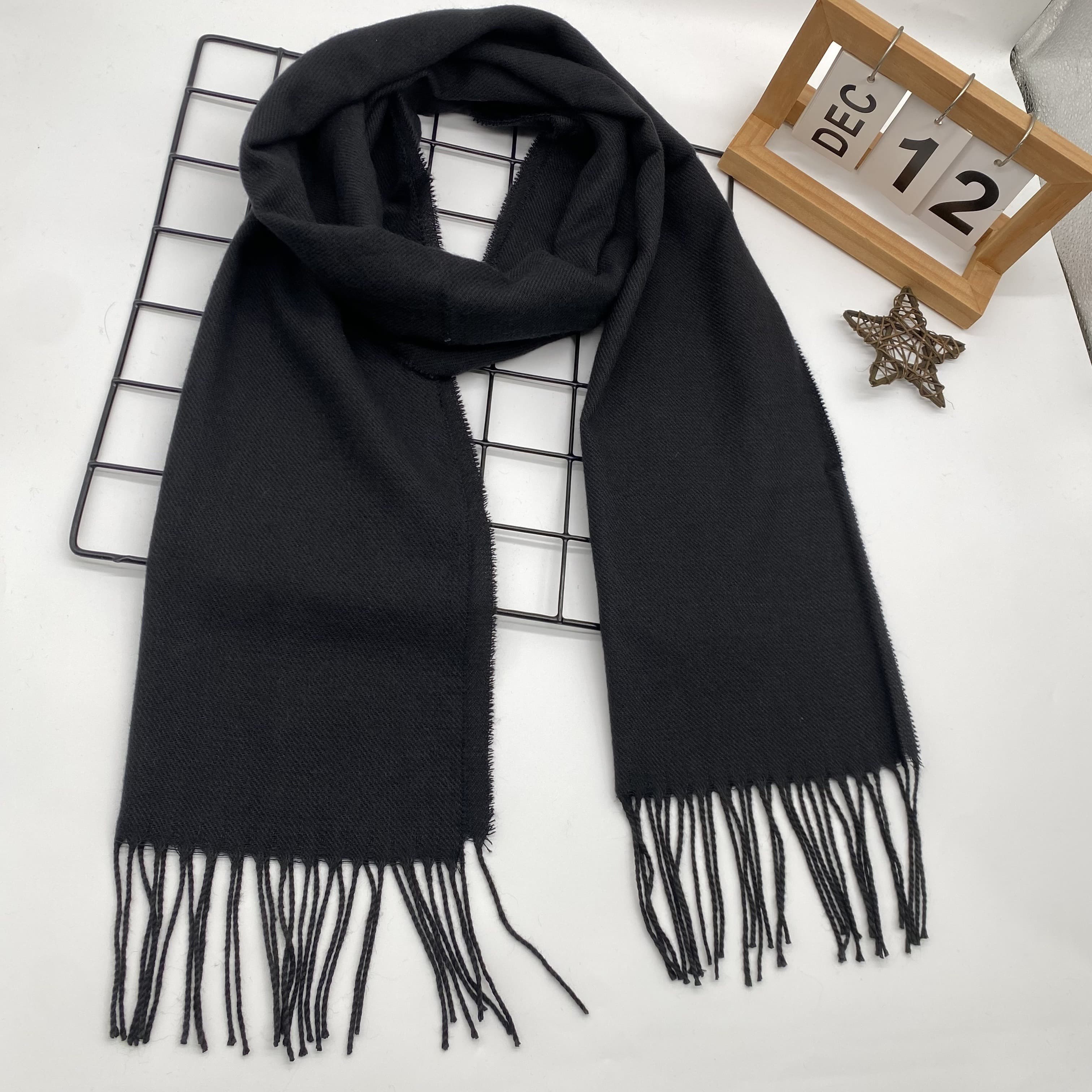 TEMU 1pc Winter Scarf With Tassel Edge, Soft And Warm Scarf