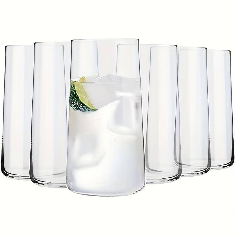 TEMU Water Glasses Set Of 6, 17.5oz Large Drinking Glasses, Lightweight Glass Cups, Glassware Set For Juice, Iced Tea, , Kitchen And Bar