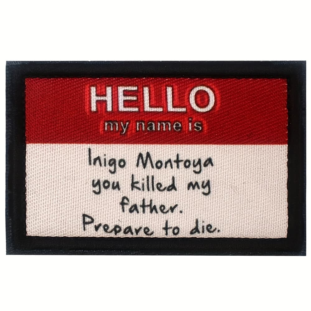 TEMU Funny " Lnigo You " Hook & Loop Patch - Red, White & Text Humorous Badge For Backpacks, Vests, Helmets - Durable Fabric Clothing Accessory Decoration, Humorous Design